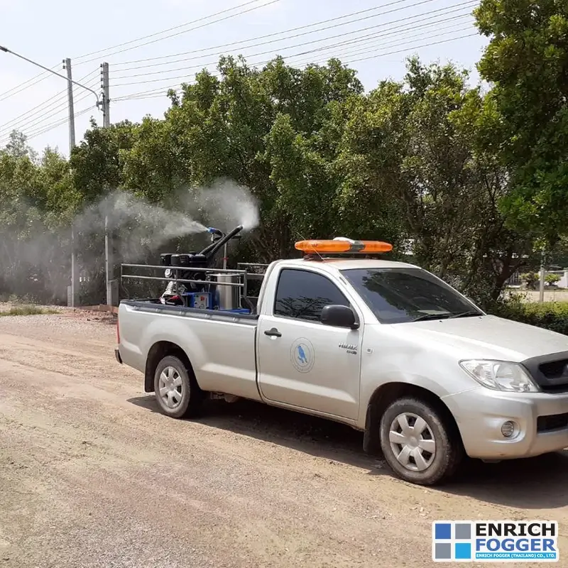 เครื่องพ่นละอองฝอยติดหลังรถยนต์ AIROFOG UM2 หน้างาน