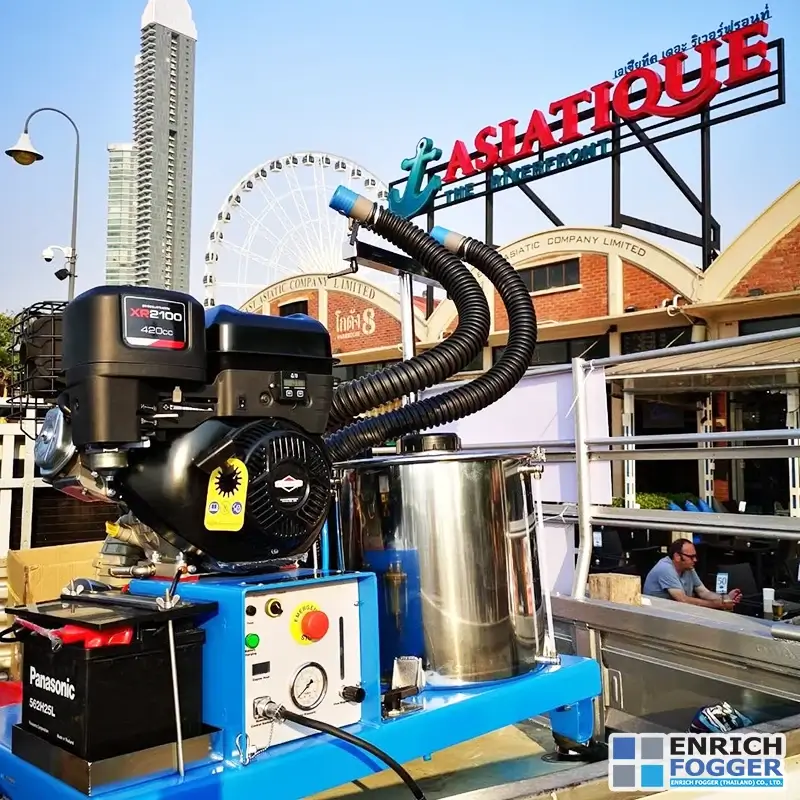 เครื่องพ่นละอองฝอยติดหลังรถยนต์ AIROFOG UM2 หน้างาน