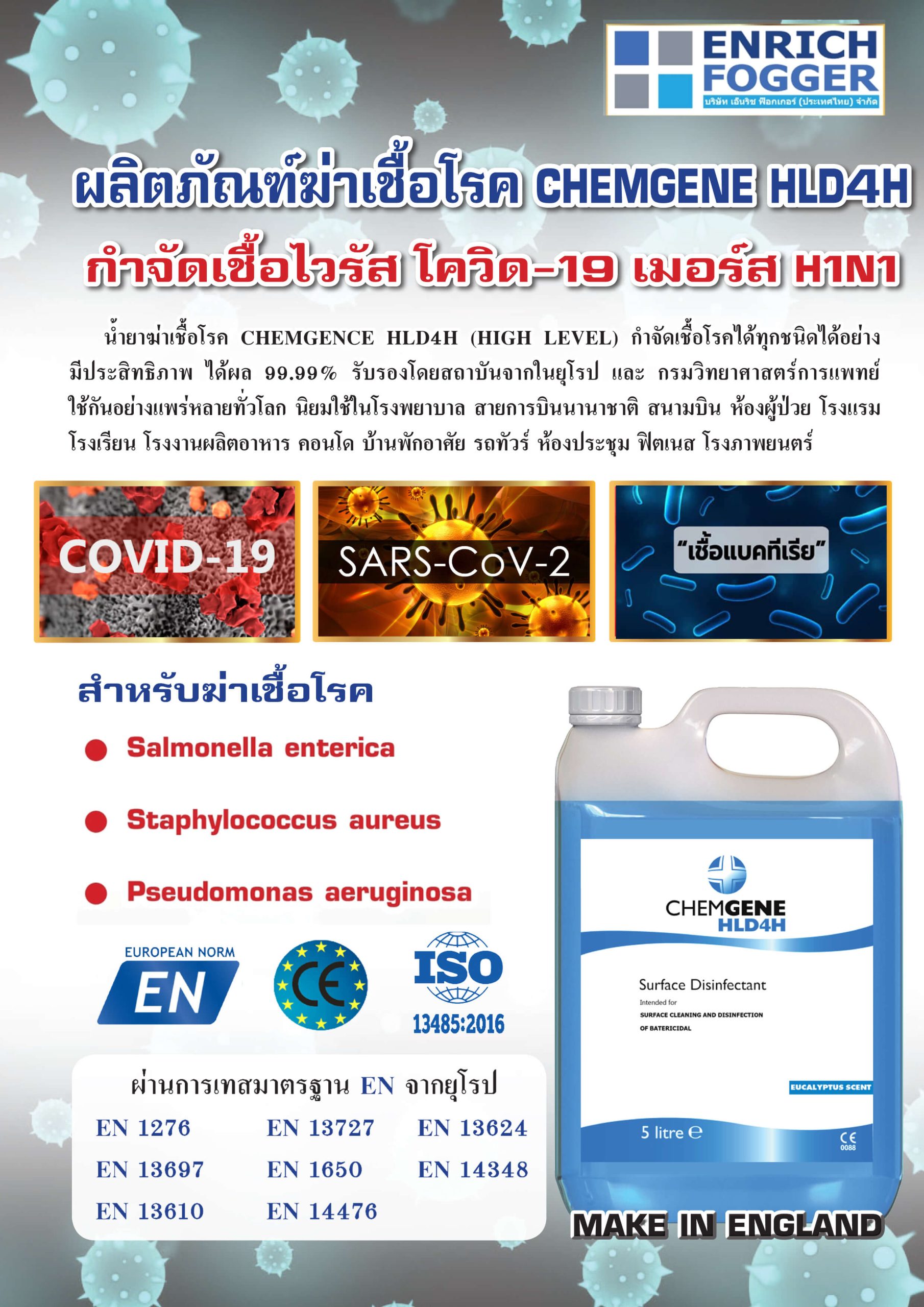 ผลิตภัณฑ์ฆ่าเชื้อโรค CHEMGENE HLD4H